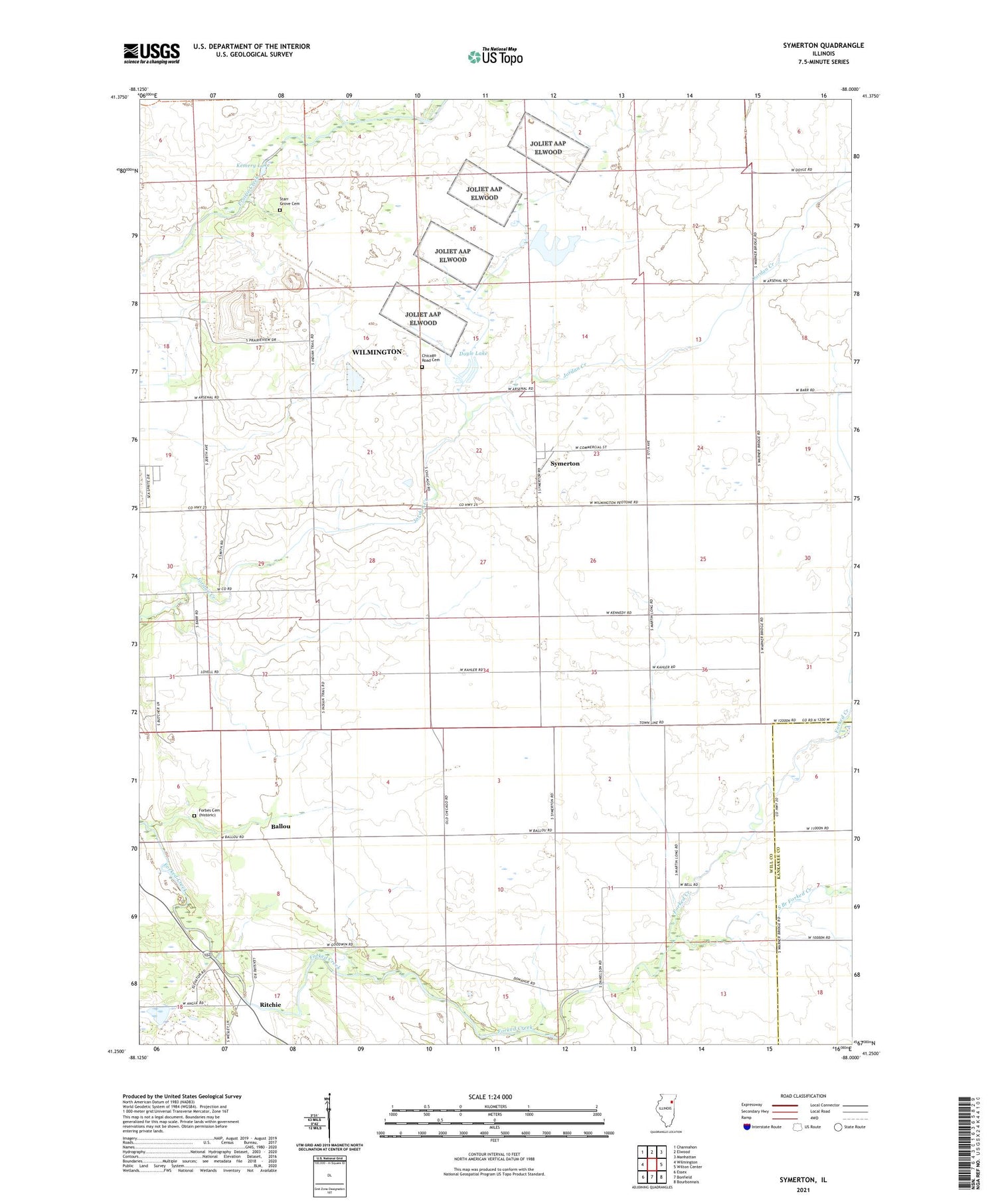 Symerton Illinois US Topo Map Image