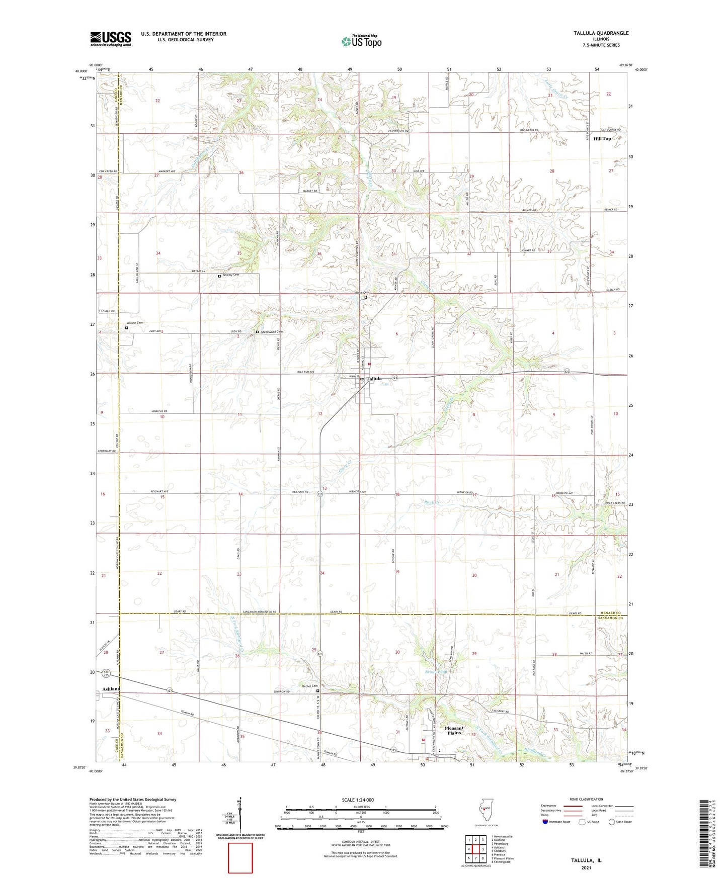 Tallula Illinois US Topo Map Image