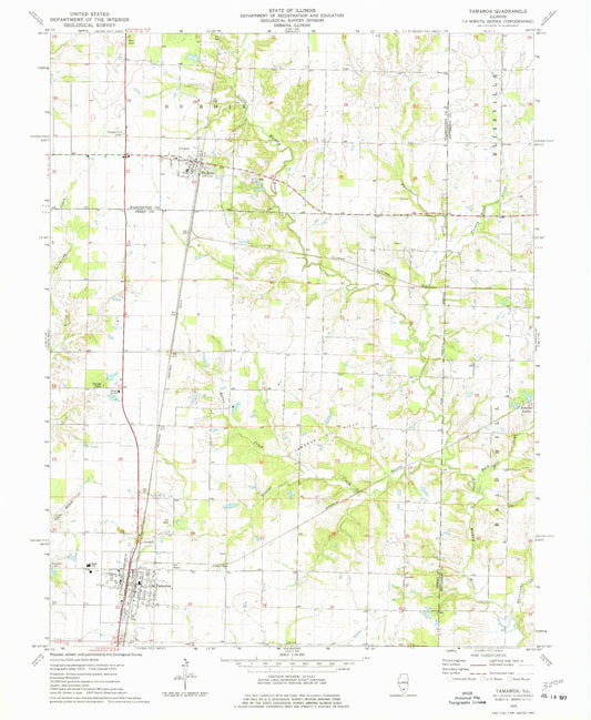 Classic USGS Tamaroa Illinois 7.5'x7.5' Topo Map Image