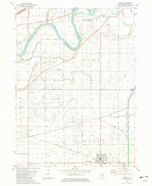 Classic USGS Tampico Illinois 7.5'x7.5' Topo Map Image