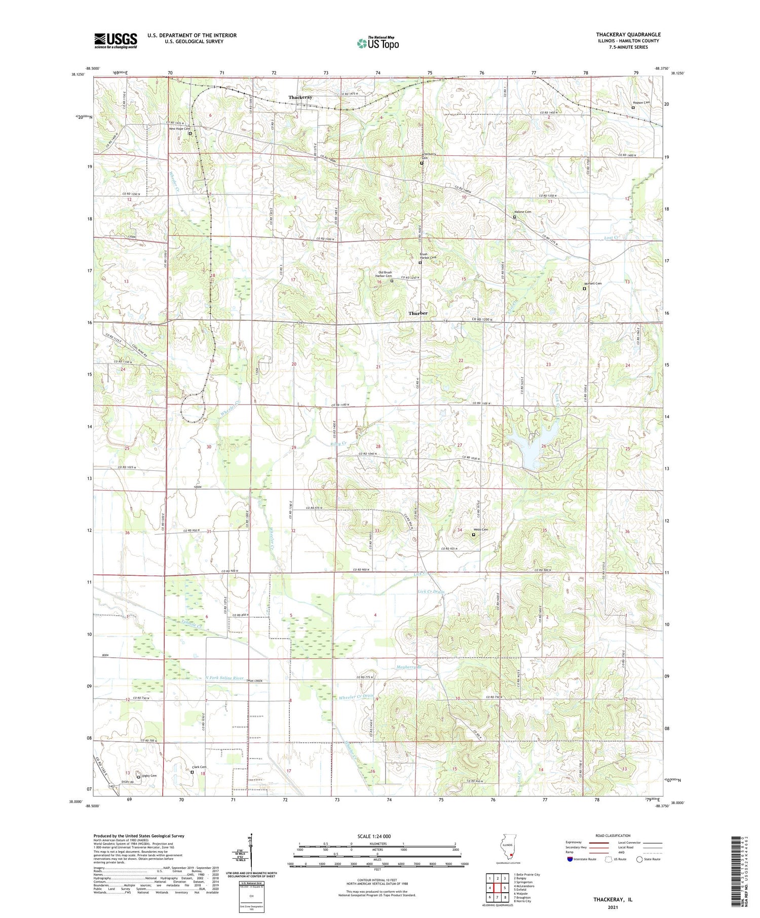Thackeray Illinois US Topo Map Image