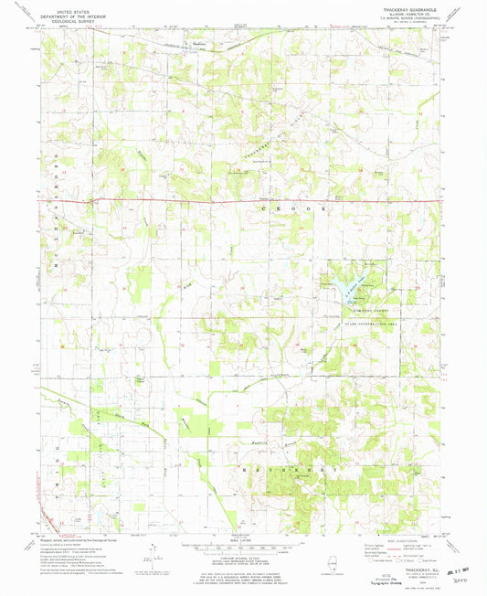 Classic USGS Thackeray Illinois 7.5'x7.5' Topo Map Image