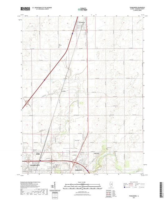 Thomasboro Illinois US Topo Map Image