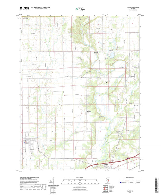 Toledo Illinois US Topo Map Image