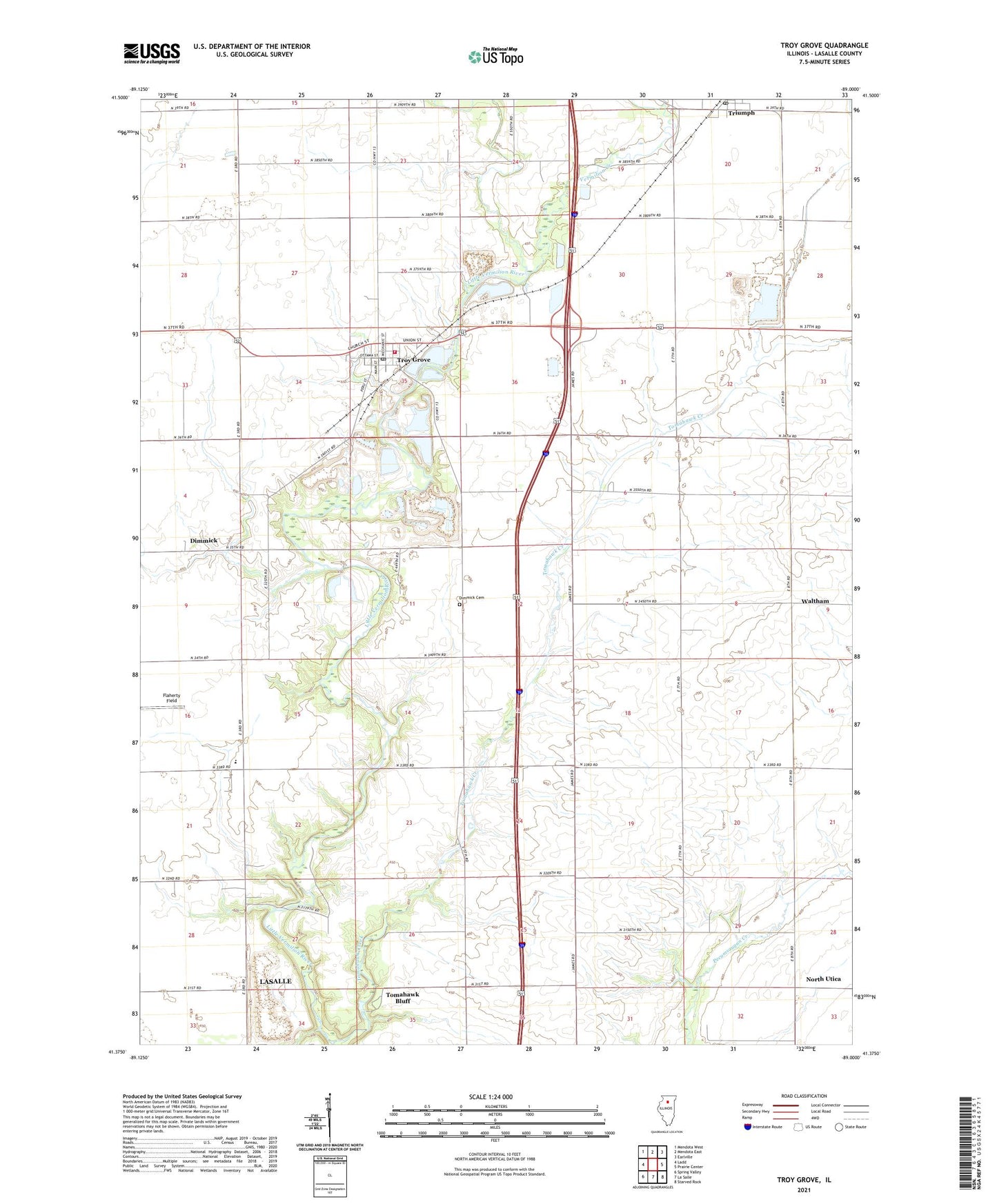Troy Grove Illinois US Topo Map Image