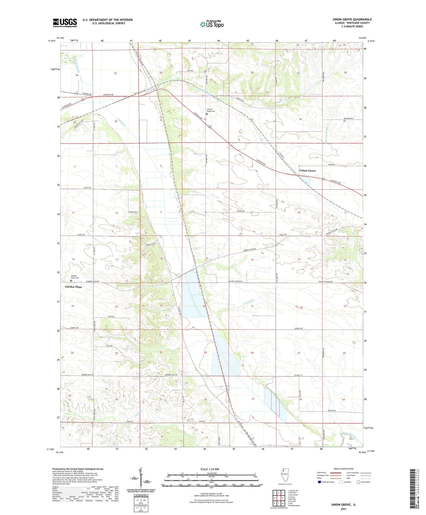 Union Grove Illinois US Topo Map Image