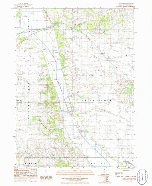 Classic USGS Union Grove Illinois 7.5'x7.5' Topo Map Image