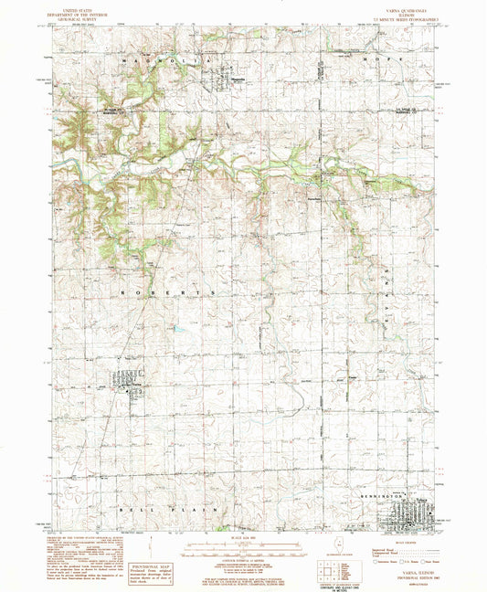 Classic USGS Varna Illinois 7.5'x7.5' Topo Map Image