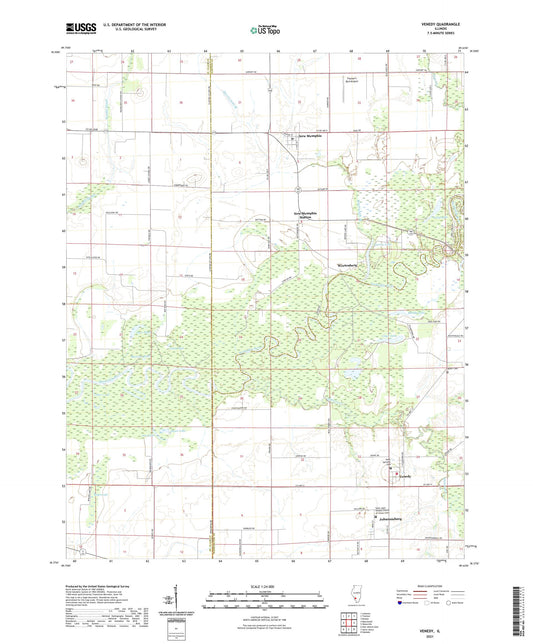 Venedy Illinois US Topo Map Image
