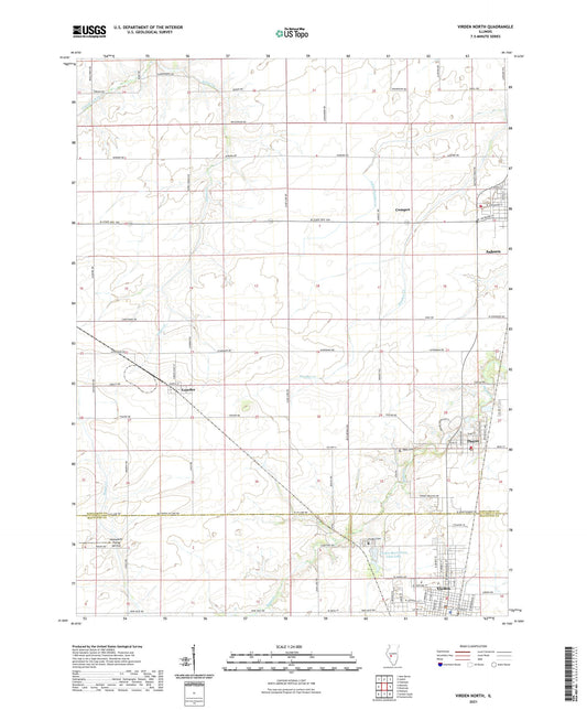 Virden North Illinois US Topo Map Image