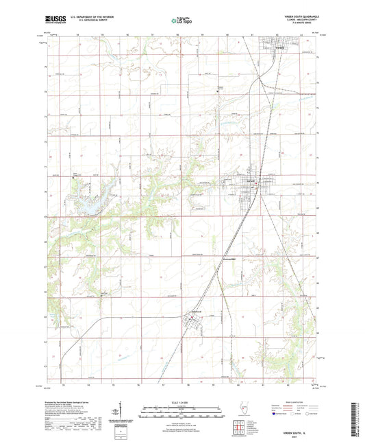 Virden South Illinois US Topo Map Image