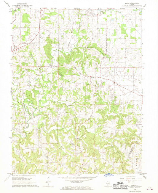 Classic USGS Welge Illinois 7.5'x7.5' Topo Map Image