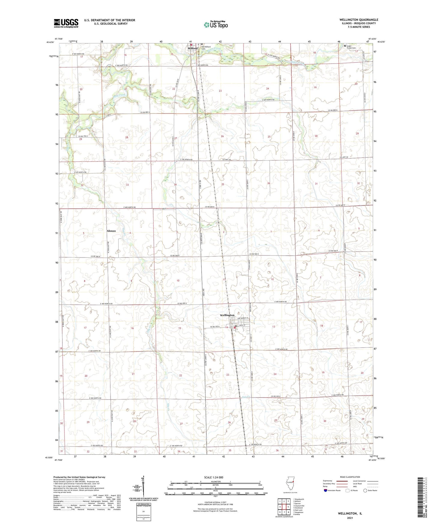 Wellington Illinois US Topo Map Image