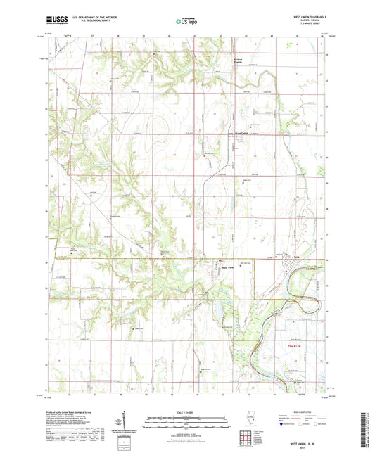 West Union Illinois US Topo Map Image