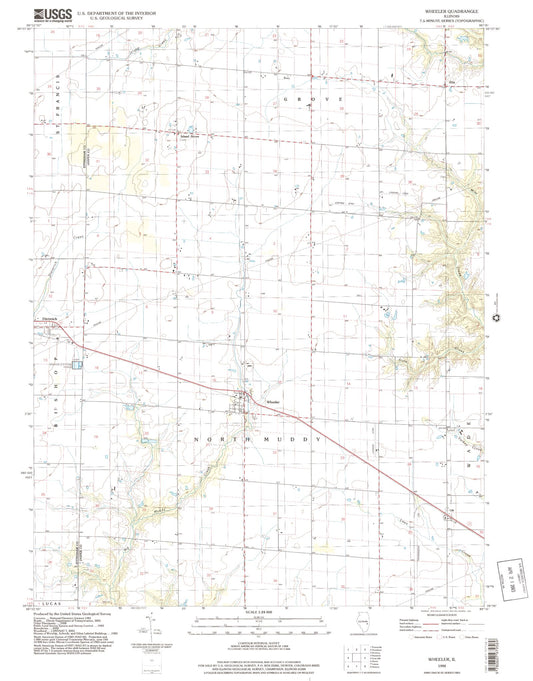 Classic USGS Wheeler Illinois 7.5'x7.5' Topo Map Image