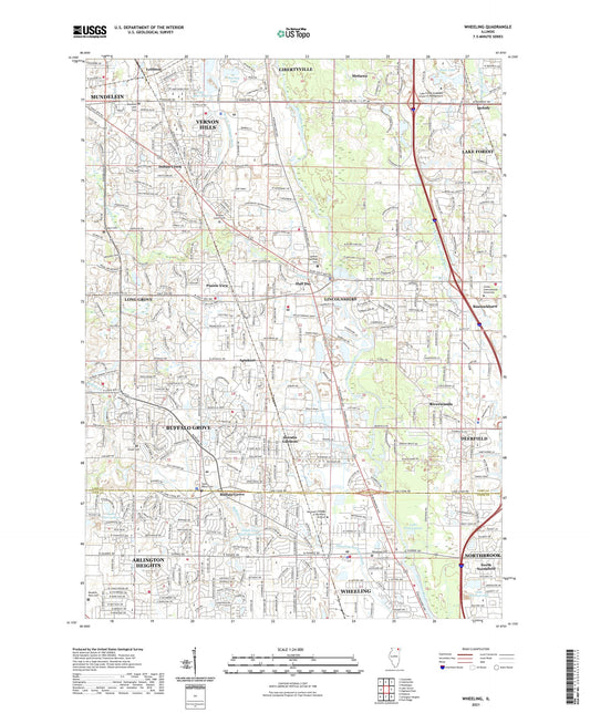 Wheeling Illinois US Topo Map Image