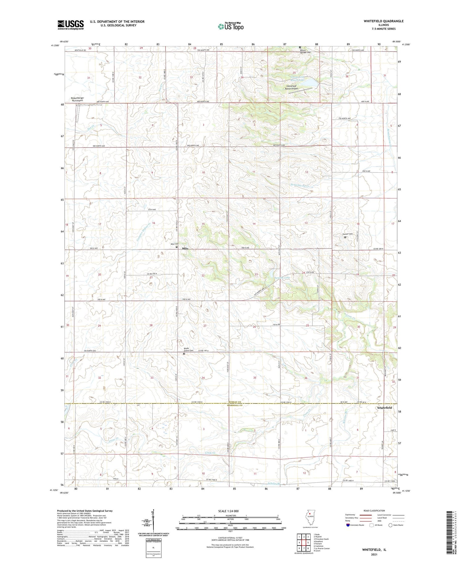 Whitefield Illinois US Topo Map Image
