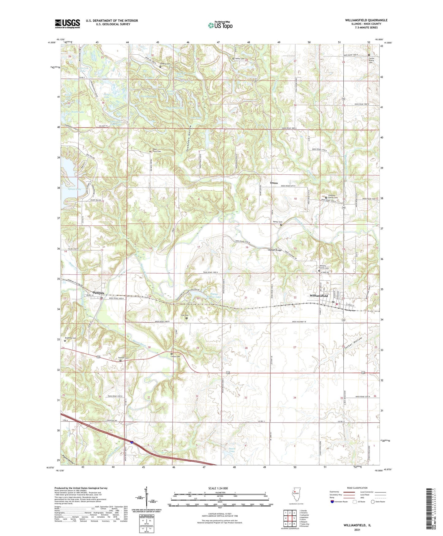 Williamsfield Illinois US Topo Map Image