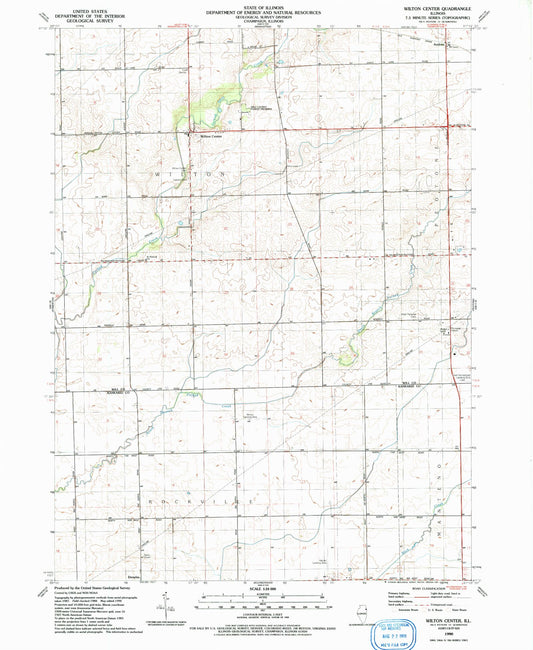 Classic USGS Wilton Center Illinois 7.5'x7.5' Topo Map Image