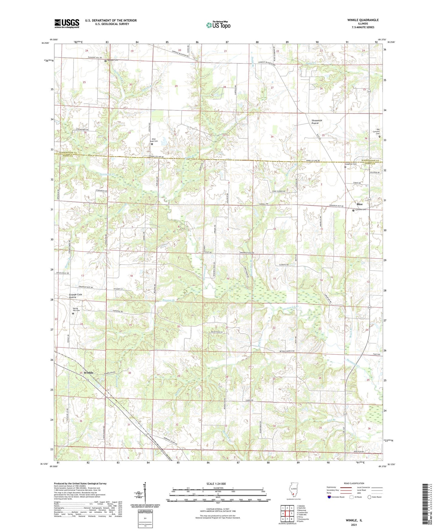 Winkle Illinois US Topo Map Image