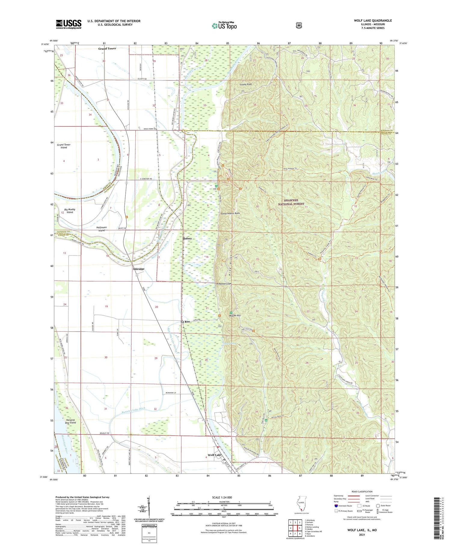 Wolf Lake Illinois US Topo Map Image