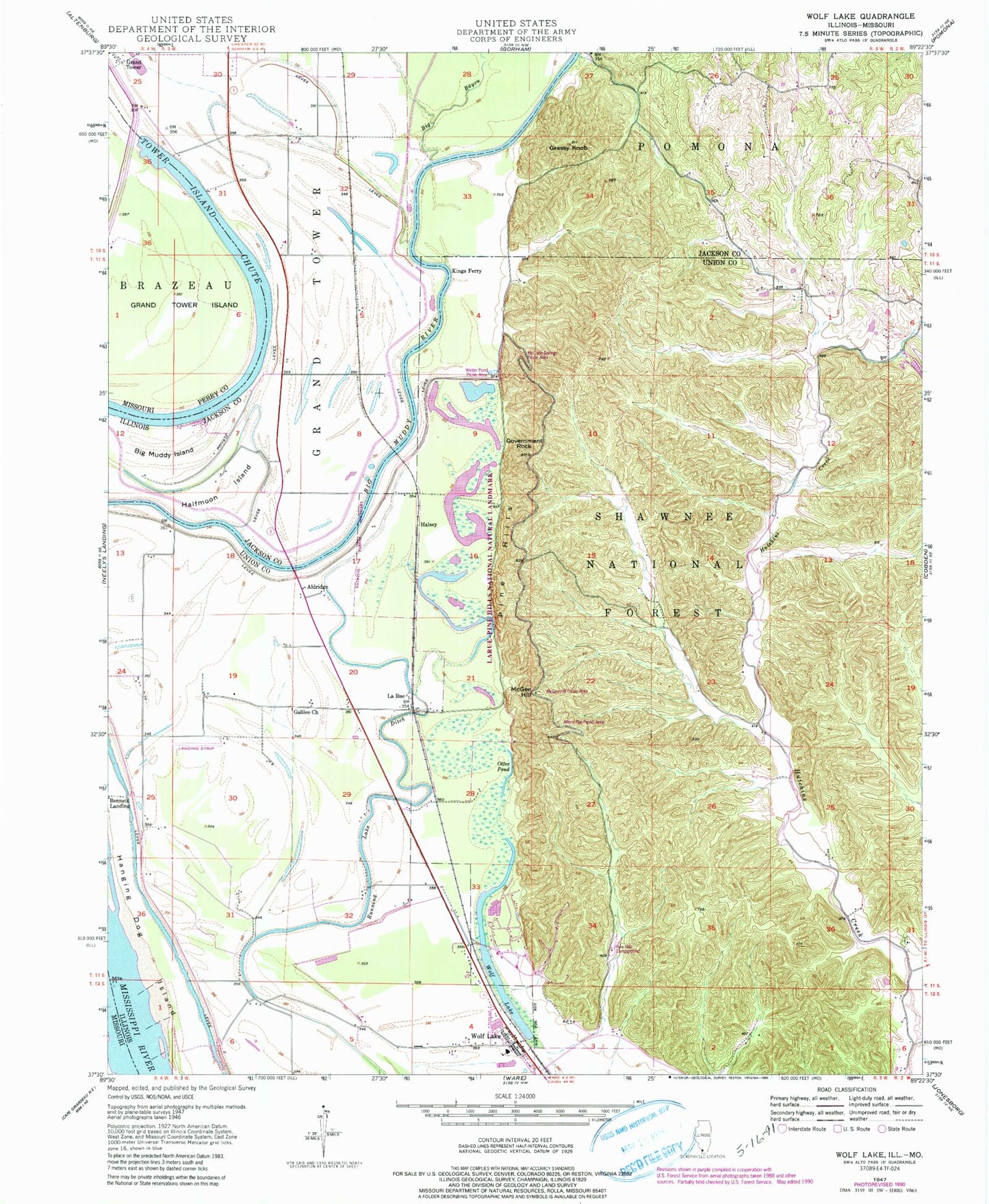 Classic USGS Wolf Lake Illinois 7.5'x7.5' Topo Map Image