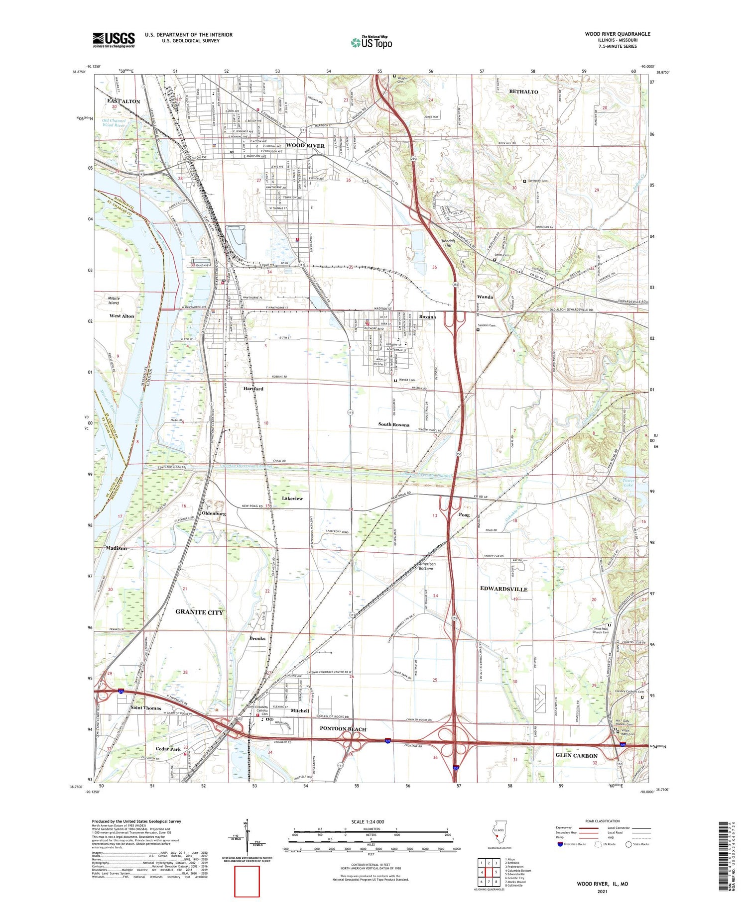Wood River Illinois US Topo Map Image