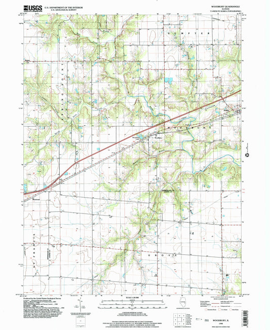 Classic USGS Woodbury Illinois 7.5'x7.5' Topo Map Image