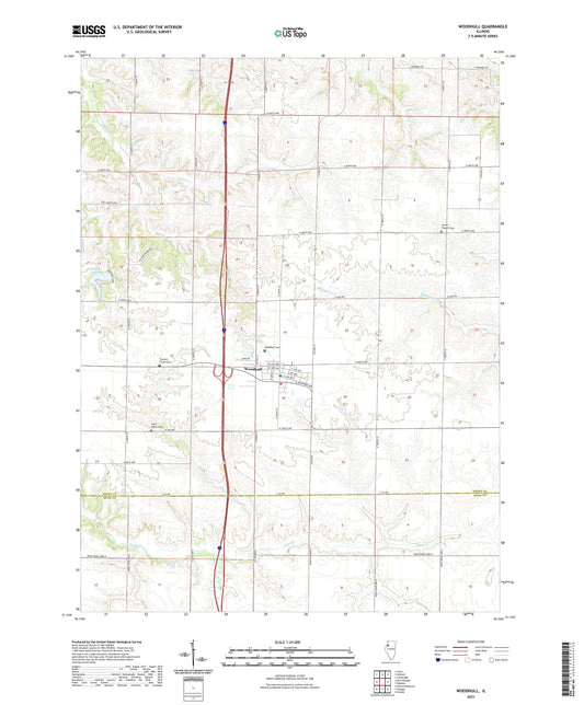 Woodhull Illinois US Topo Map Image