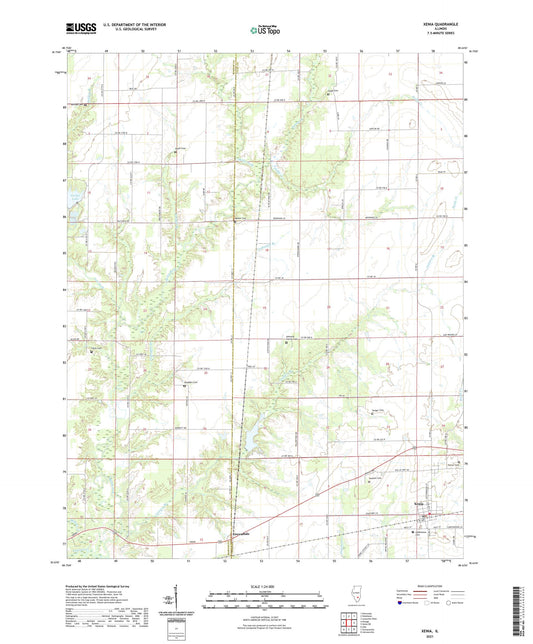 Xenia Illinois US Topo Map Image