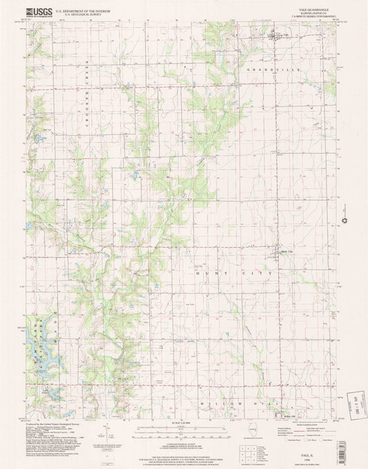 Classic USGS Yale Illinois 7.5'x7.5' Topo Map Image