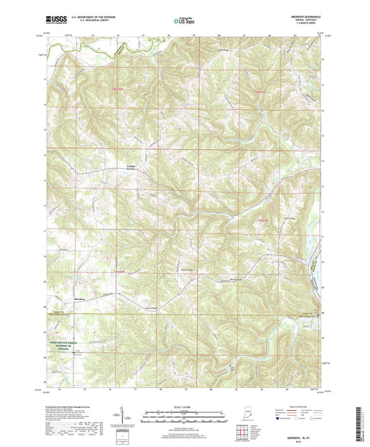 Aberdeen Indiana US Topo Map Image