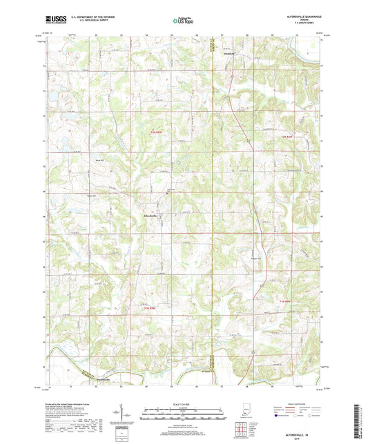 Alfordsville Indiana US Topo Map Image