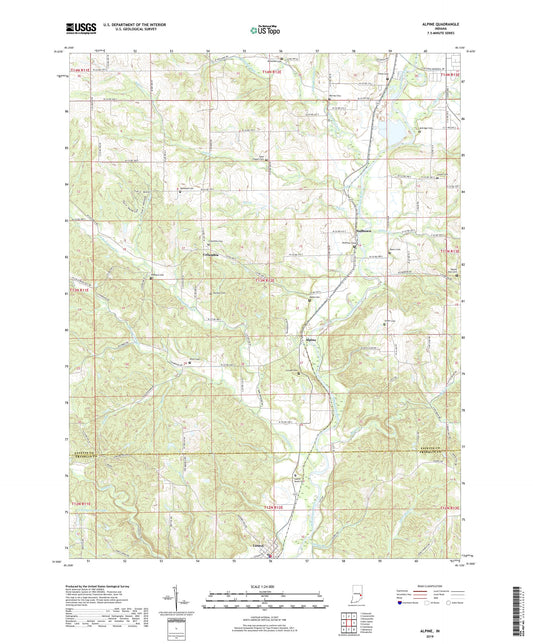 Alpine Indiana US Topo Map Image