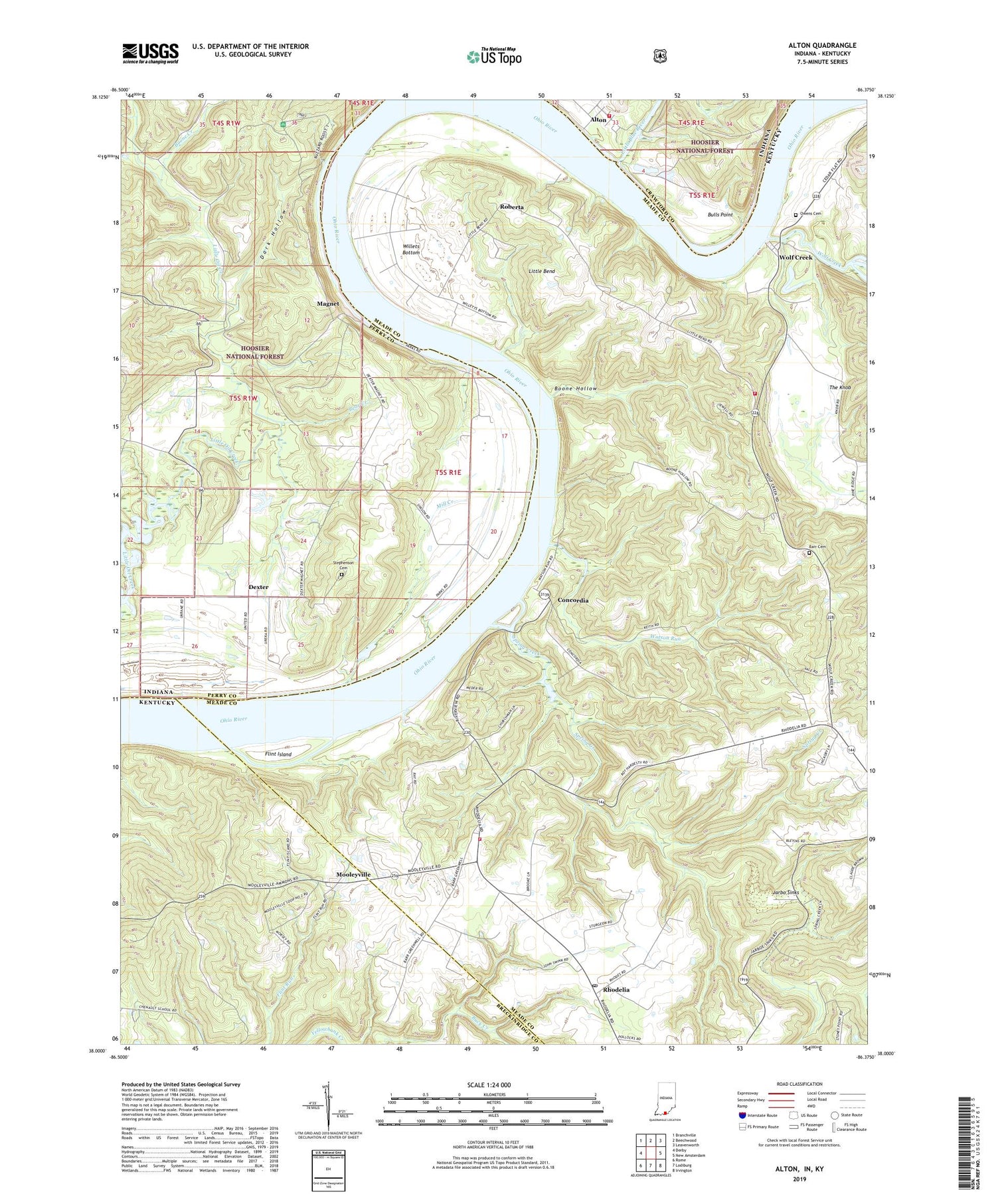 Alton Indiana US Topo Map Image
