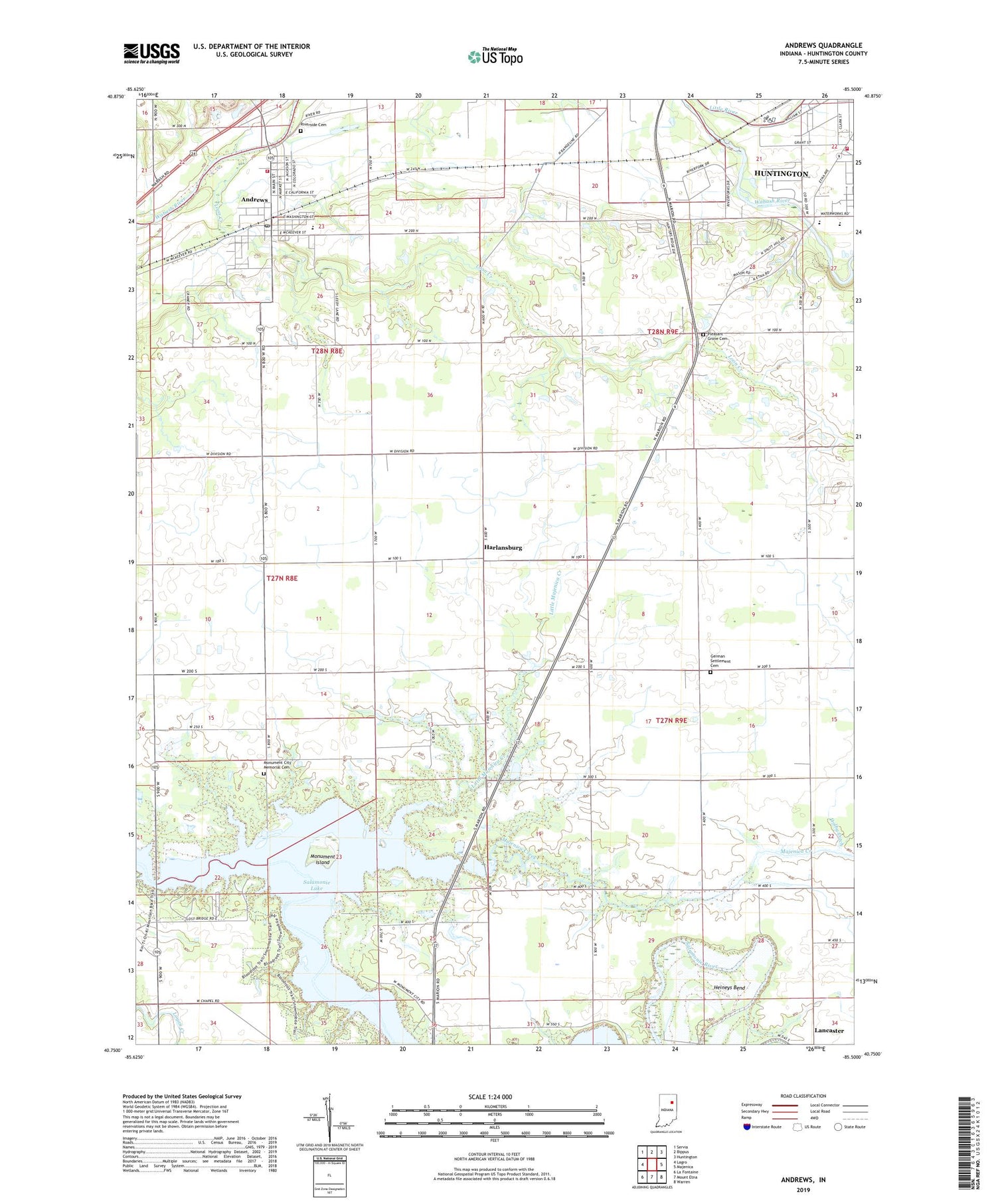 Andrews Indiana US Topo Map Image