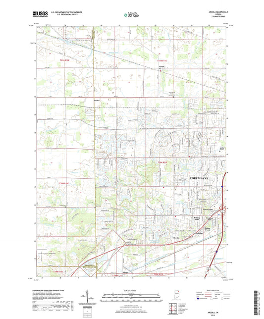Arcola Indiana US Topo Map Image