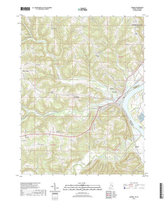 Aurora Indiana US Topo Map Image
