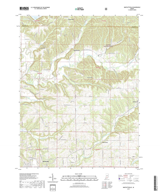 Bartlettsville Indiana US Topo Map Image