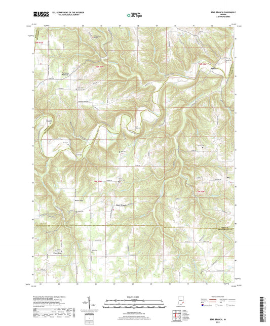 Bear Branch Indiana US Topo Map Image