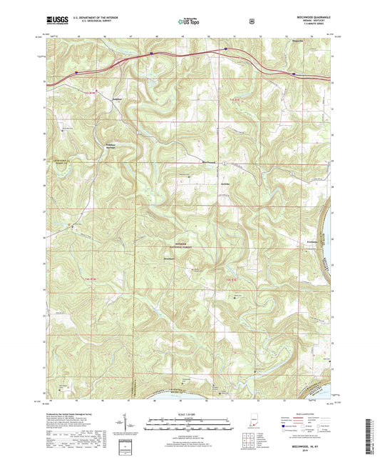 Beechwood Indiana US Topo Map Image