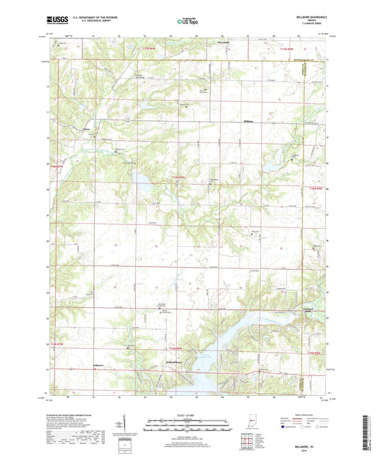 Bellmore Indiana US Topo Map Image