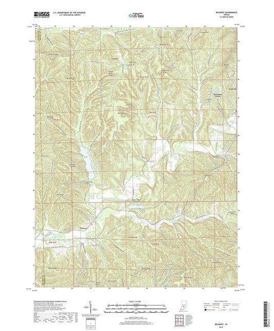 Belmont Indiana US Topo Map Image
