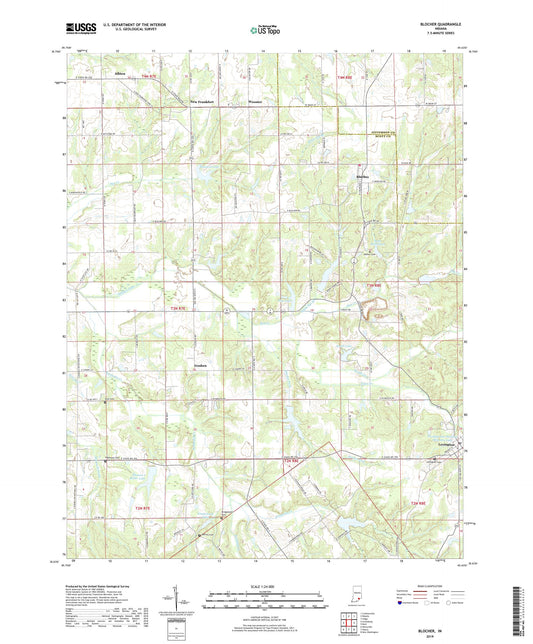 Blocher Indiana US Topo Map Image