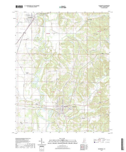 Bloomfield Indiana US Topo Map Image