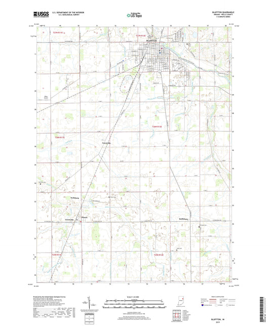 Bluffton Indiana US Topo Map Image