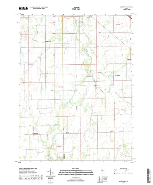 Boggstown Indiana US Topo Map Image