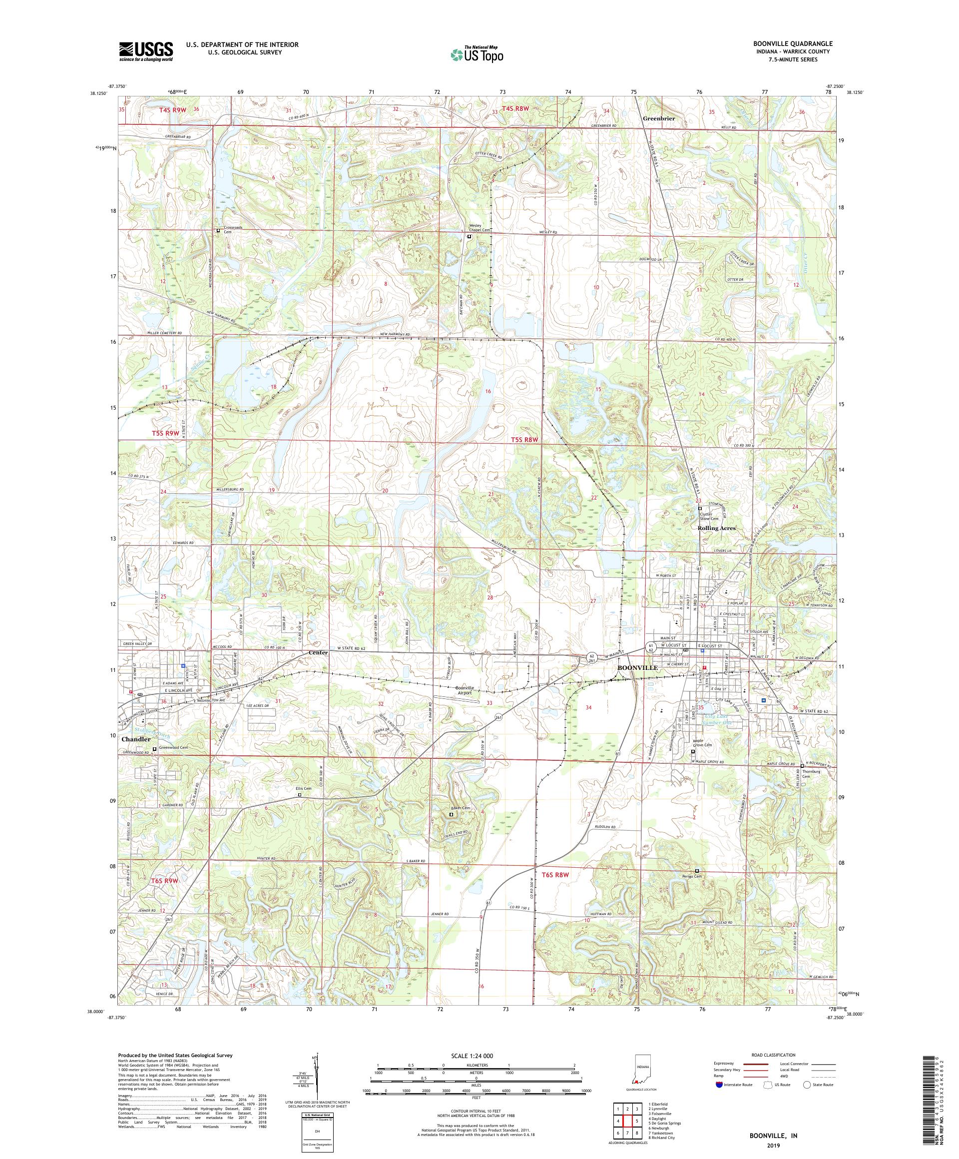 Boonville Indiana US Topo Map MyTopo Map Store