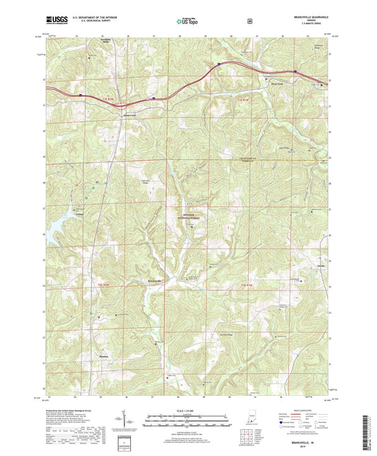 Branchville Indiana US Topo Map Image
