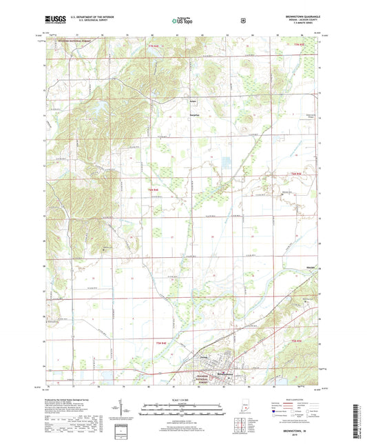 Brownstown Indiana US Topo Map Image